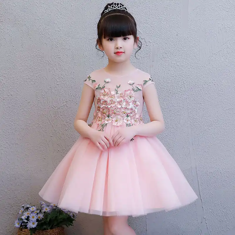 pink princess flower girl