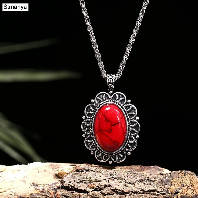 

Hot Women Fashion Cute Retro chain Necklace Elliptical necklace Party Gift Jewelry N1120