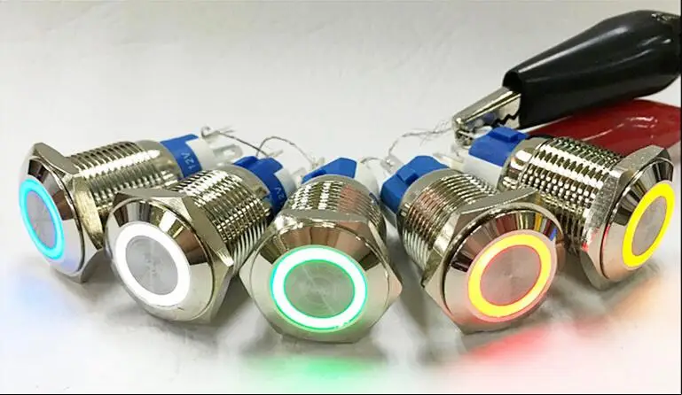 

22mm 5A 250V 6PIN self-locking metal waterproof IP65 Key switch / push button switch with ring light installation hole:22mm