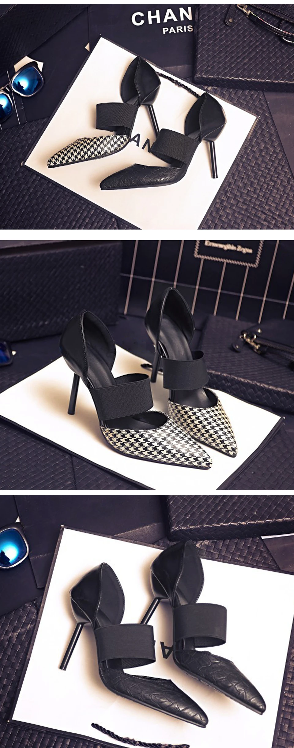 Women Shoes High Heels Brand Woman Pumps Spring Pointed Toe Black Ladies Dress Shoes Heels Women Party Shoes Chaussure Femme DE 4