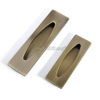 

10PCS Retro Concealed Sliding Door Cabinet Handles European Antique Cupboard Wardrobe Drawer Hidden Recessed Flush Handles