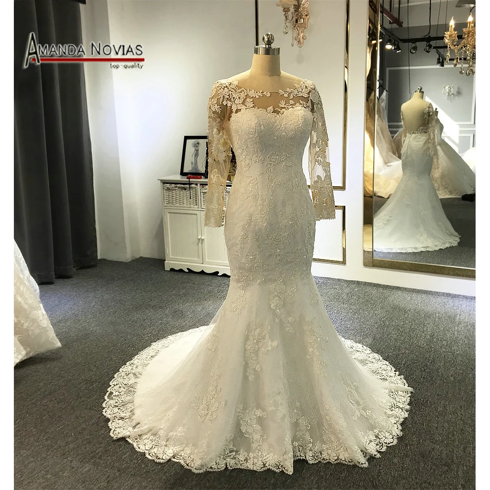 

bride dress simple lace mermaid wedding dress 2019