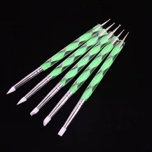 5 шт. двойной головкой розовый/синий/зеленый 2 Way Нажмите с силой так ручка радужные бусины с двумя ручками Конец 3d Маникюрный Инструмент ногти "сделай сам" Красота аксессуары