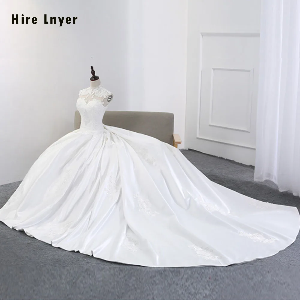 HIRE LNYER Custom Made Bridal Gowns Trouwjurk Open Back Appliques A
