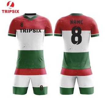 

New Design Vertical Stripe Full Sublimation Printing Soccer Team Jersey