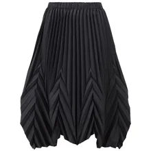 Зимняя новая серия, юбка средней длины в форме сердца, утолщенные складки, плиссированные юбки MIYAKE