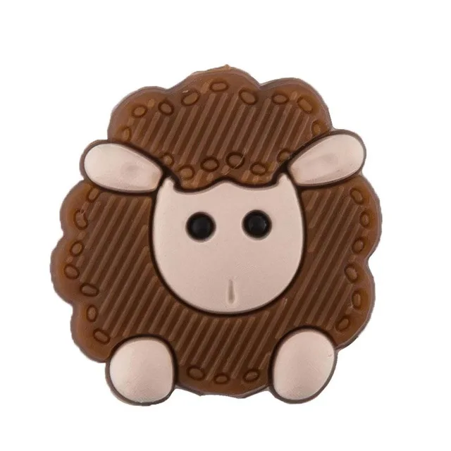 Sheep Brown 50 шт. без БФА, силиконовый бисер Панда Кролик грызун детский Прорезыватель своими руками соска подвеска на цепочке-ожерелье аксессуары для жевания и кусания игрушки - Цвет: Sheep Brown