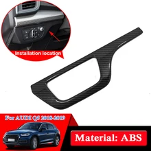 Наклеиваемого покрытия для автостайлинга из ABS левый центр Управление блесток для Audi Q5 Q5L центральной консоли пайетки внутренние аксессуары наклейка на автомобиль