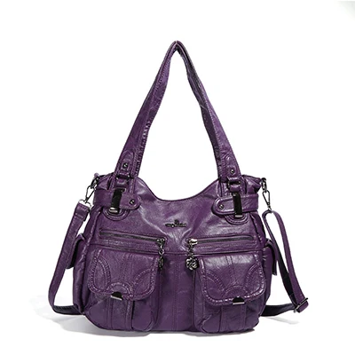 Женская трендовая многофункциональная сумка через плечо, Высококачественная кожаная вместительная сумка-мессенджер для покупок, женская сумка через плечо - Цвет: purple