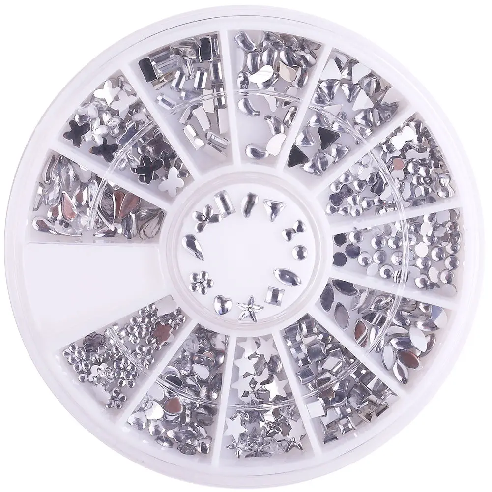 Wheel Crystal Mixed Color Stone Nail Rhinestone 3D Nail Art Decoration Accessories Irregular Beads DIY Design Manicure Diamond - Цвет: 12