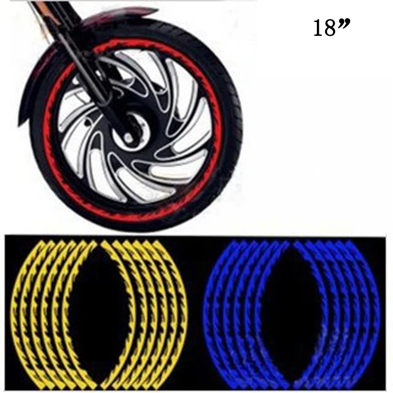 

(50SET/LOT) Wholesale 18'' New Flame fire elemental REFLECTIVE RIM TAPE wheel stripes stickers vinyl decals car styling
