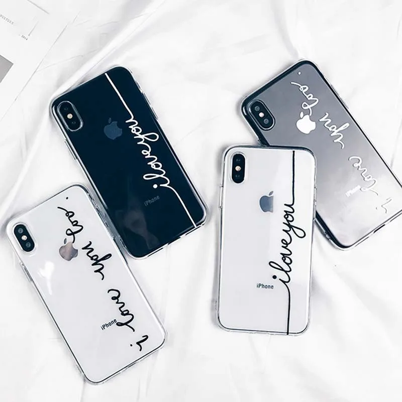 Любители Письмо печати чехол для iPhone X XS MAX XR корпус ультра тонкий мягкий ТПУ Ясно