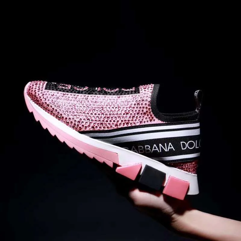 

2019 top fashion brands women running shoes sorrento sneakers with rhinestones
