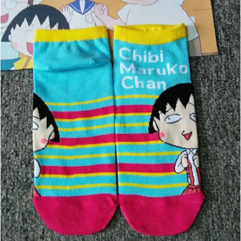 Лидер продаж года; модные хлопковые носки с героями мультфильмов Ms. Chibi Maruko