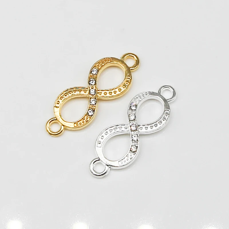 6 шт. Digitale 8 Zilver / Goud Infinity Symbolen Metalen Charm коннектор аксессуары voor Vrouwen Mannen повязка на