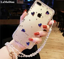 Etui na telefon kształt serca Bling kryształowe diamenty Rhinestone miękka tylna pokrywa dla Samsung S6 S7 S8 S9 S10 S20 Plus Note5 8 9 10 Plus