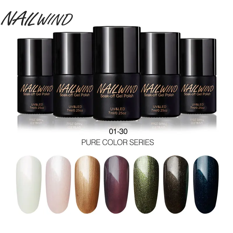 

NAILWIND 7ML Pure Colors 01-30 Soak Off Gel Nail Polish Nail Art UV Led Nagellak Vernis Ongle Nail Gel Polish Primer Lacquer Art