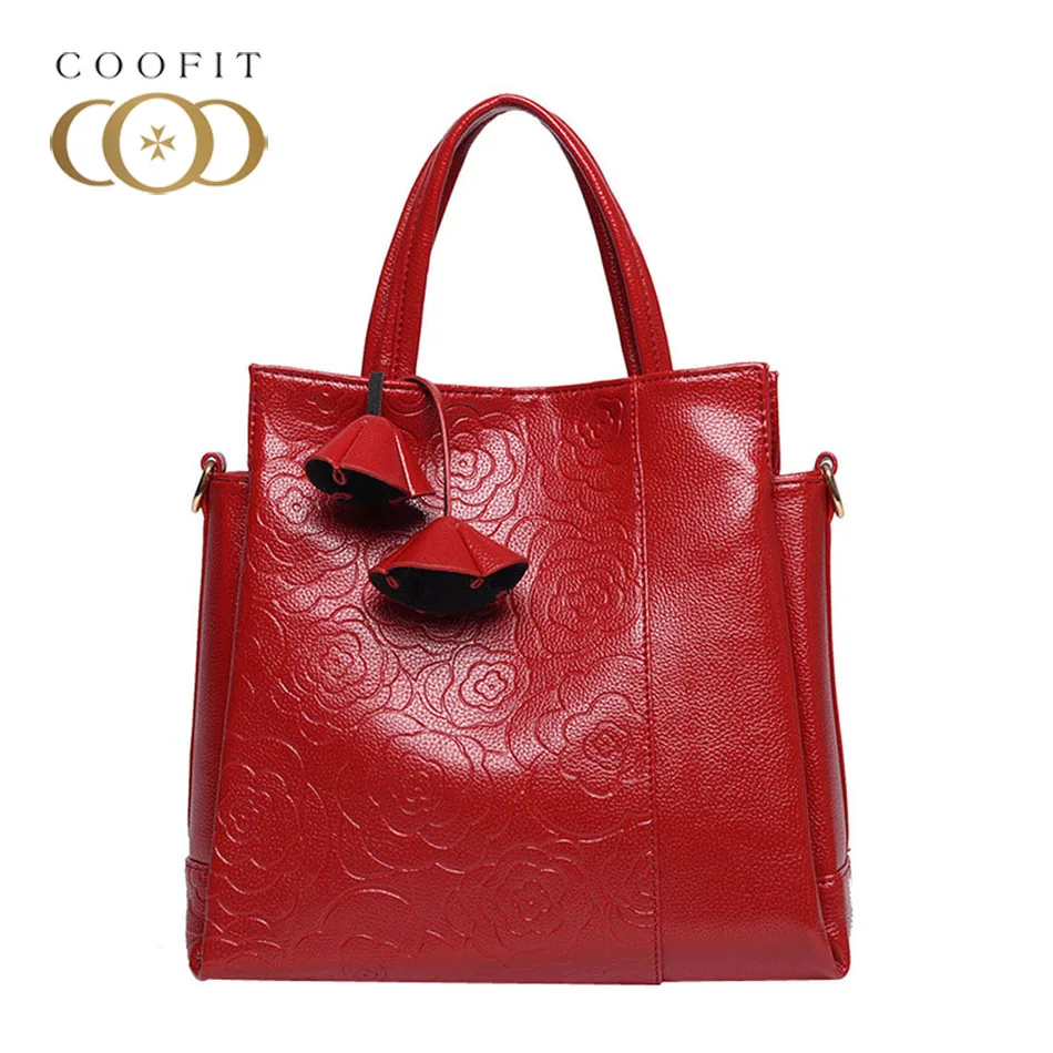 

Coofit Fashion Vintage Chinese Style Rose Pattern Handbag Womens PU Retro Portable Crossbody Shoulder Bags Classical Tote Bag