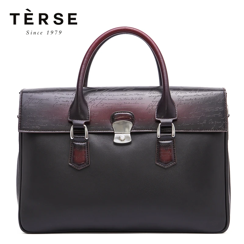 Us 799 0 Terse New Men S Handbag Genuine Leather Patch Work Vintage England Style Luxury Totes For Large Capacity Handbags Bag 9341 1 In