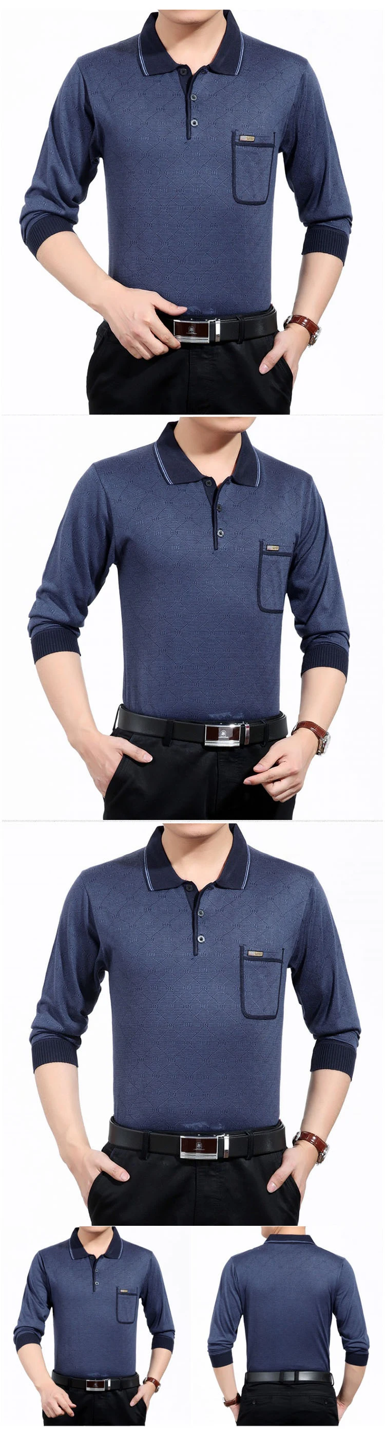 Новинка, модная брендовая рубашка поло с карманами и длинным рукавом, мужская рубашка camisa masculina, мужская рубашка поло hombre, блуза, рубашка, одежда 5606