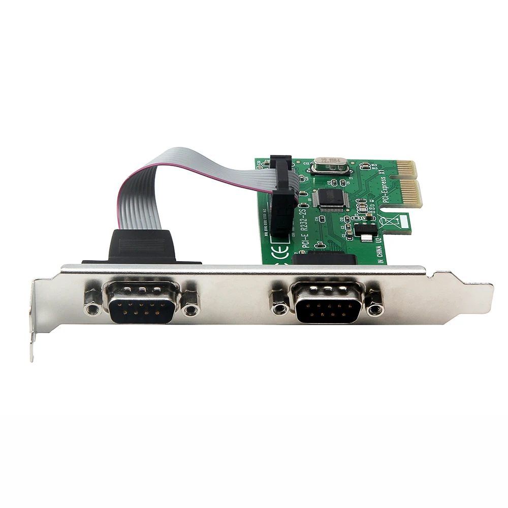 Плата расширения интерфейса PCI E RS232 с двумя последовательными портами COM адаптер