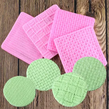 

Knitting Wool Lace Pattern Fondant Silicone Molds Knit Printing Pad Texture Template Cake Decorating Kitchen Baking Tools