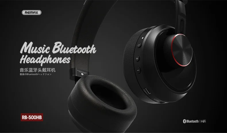 Новые Remax 500hb Высокое качество беспроводной Bluetooth 4.1 Гарнитура HD MIC бас-hi-fi музыкальный bluetooth гарнитура