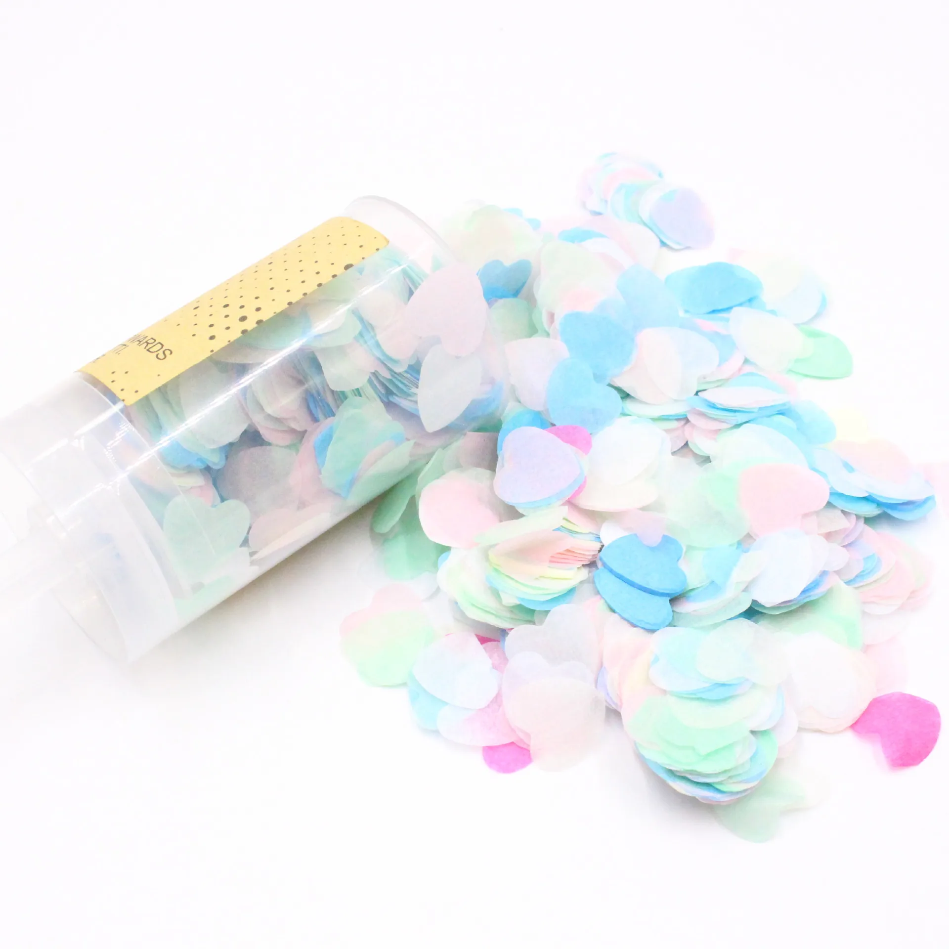 1 набор, 1,5 см, конфетти с надписью Love Heart Push Pop, разноцветные металлические сухие цветочные конфетти, украшение для свадьбы, дня рождения, вечеринки