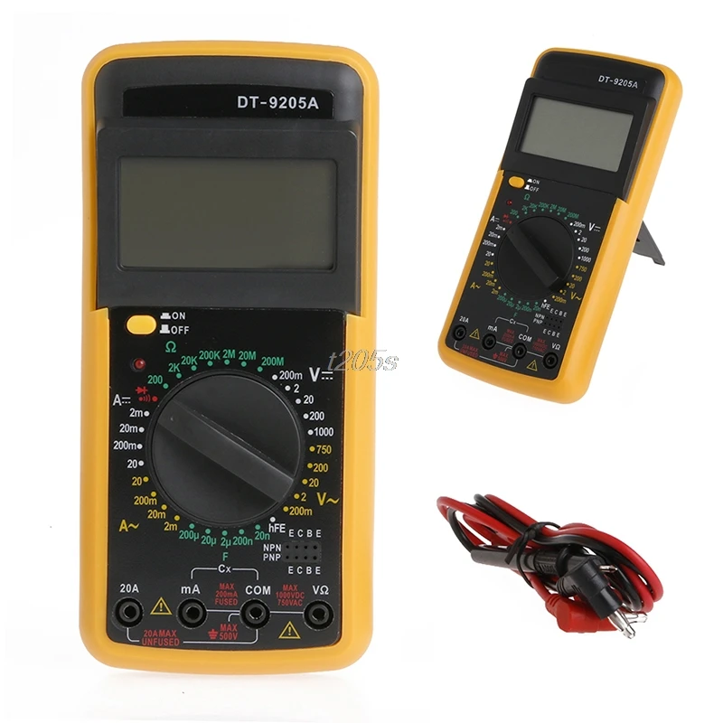 

DT-9205A Digital Multimeter LCD AC/DC Ammeter Resistance Capacitance Tester Tools T12 Drop ship