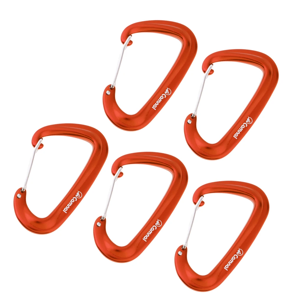 5Pcs 16kN Aluminum Wire Gate Carabiners for Climbing Rescue Hammock Swing Climbing Rescue Arborist Swing Yoga Hook