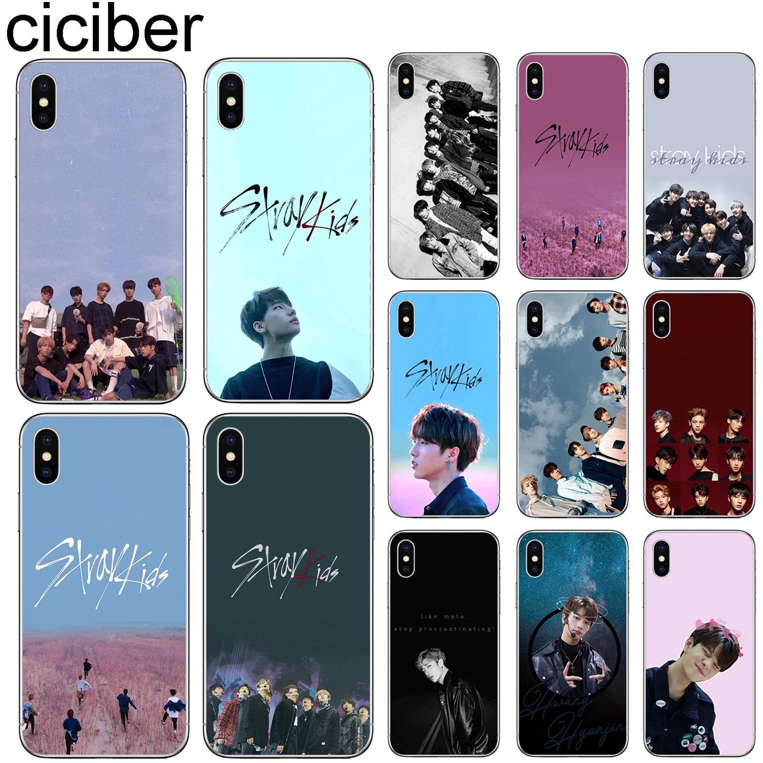 

ciciber Stray Kids Cover for Iphone 7 8 6 6S Plus 5S SE 11 Pro Max Soft Silicone Phone Case for Iphone X XR XS MAX Coque Fundas