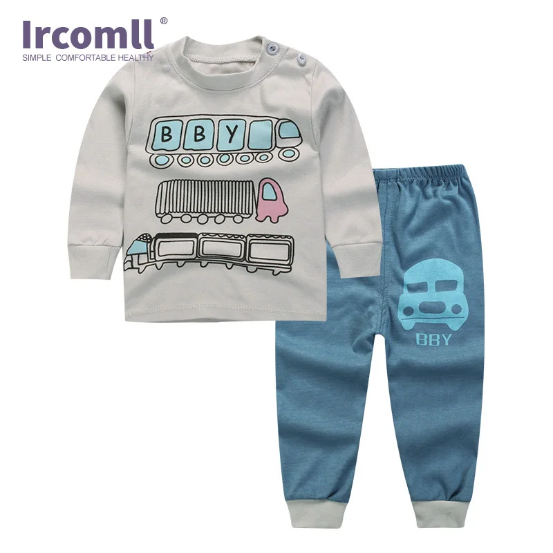 Ircomll ألبسة الرضع طفل رضيع الفتيات الملابس مجموعة 100% ٪ الكرتون الطفل النوم للأطفال بيجامة مجموعات قمم + السراويل للجنسين حو