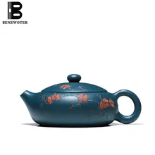 180cc фиолетовая глина yixing чайник xishi ручной работы 9 лунок с рисунком цветка сливы Тянь Цин грязи горшок Zisha арт утварь чайник Tie guan yin