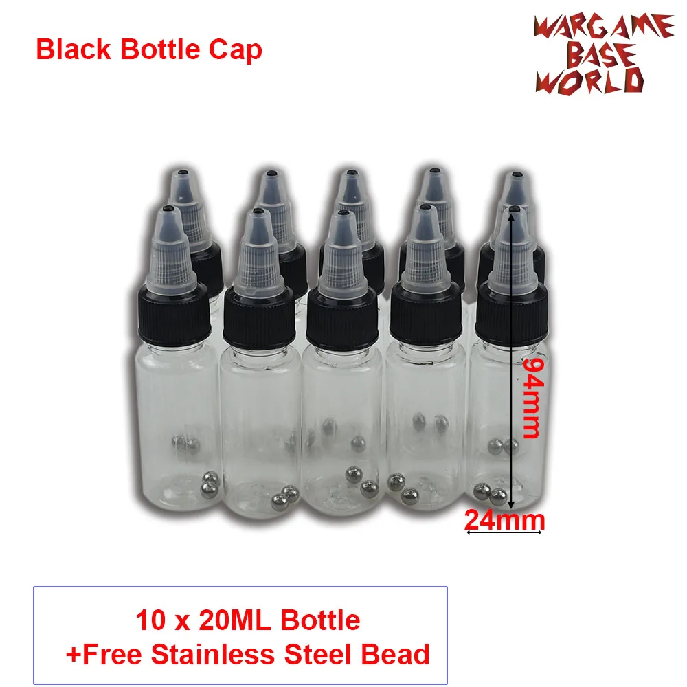 Black Bottle Cape Model Paint Mixing Bottle Painting Storage Bottles