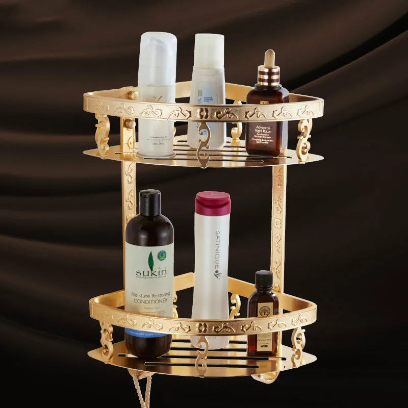 European Antique Gold Bathroom Shelf Space Aluminum Tripod Toilet