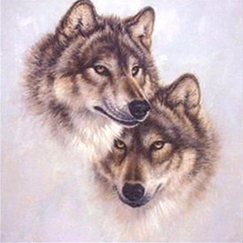 

crafts cross-stitch picture of the diamond mosaic painting animals lover wolves square full rhinestones embroidery decoration