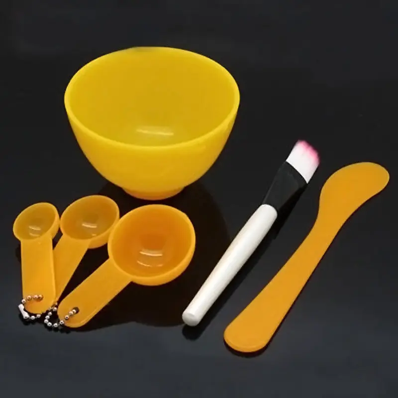 Пластиковая маска для лица 4 в 1 DIY инструмент для смешивания чаши щетка ложка палка инструмент набор для ухода за лицом