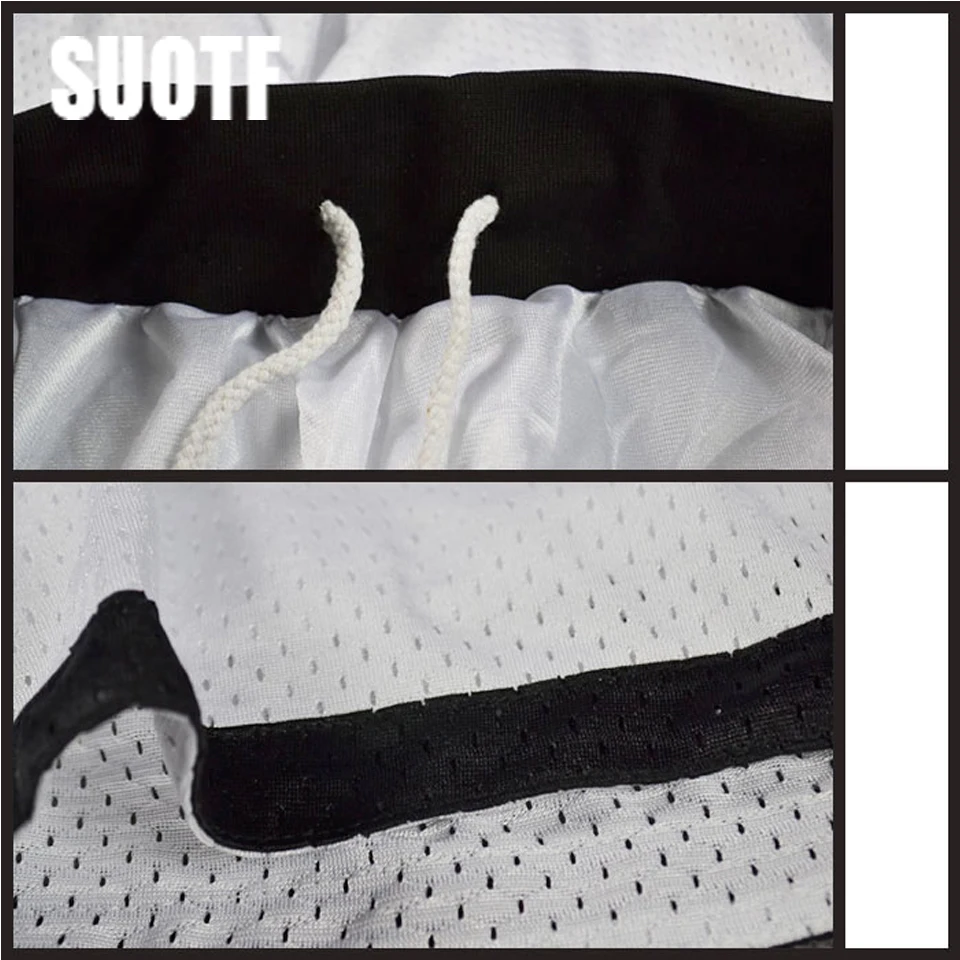 SUOTF, поддерживающая сетчатая Баскетбольная одежда с вышивкой, черные шорты для баскетбола, Стефон Марбери, Джордж Фресно, штат Кирк гинрих