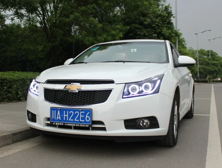 Hireno фары для 2010- Chevrolet Cruze передних фар сборки светодиодный DRL ангел объектив двойной луч ксеноновые 2 шт