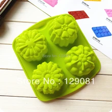 Силиконовый гель торт плесень 4 цветок формы желе пудинг плесень DIY Плесень