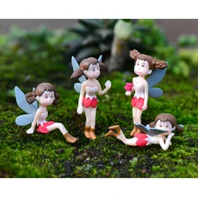 4 шт Миниатюрный Микро пейзаж мини Смола Фея ремесло украшения летающие девушки сад мини украшения