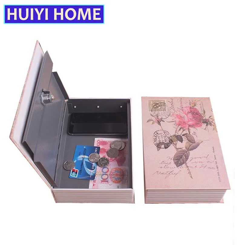 

Secret Storage Money Boxes Simulation Book Shaped Metal Safe Box With Lock Household Products Papers Cash Organizer Box EGL381