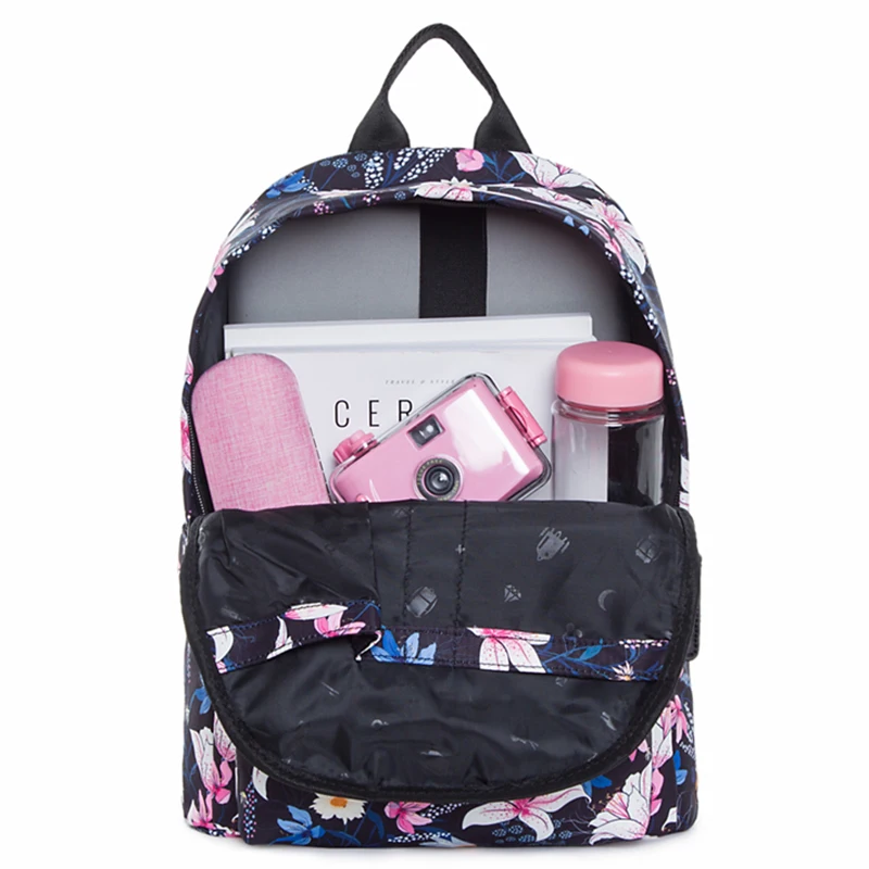 Student Canvas Backpack Breathable Double Shoulder Rucksack Women Daypack Travel Light Weight College Bag Leaf Printed Bagpack