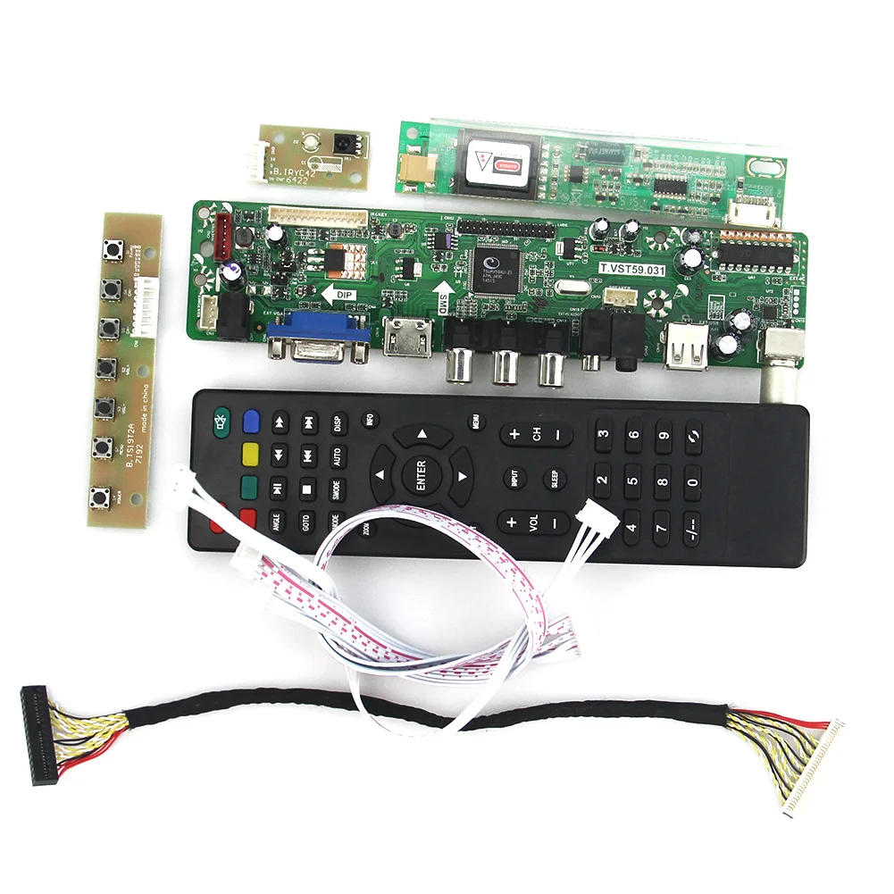 Плата драйвера ЖК/светодиодного контроллера T.VST59.03 для LQ164D1LD4A (TV + HDMI VGA CVBS USB) LVDS