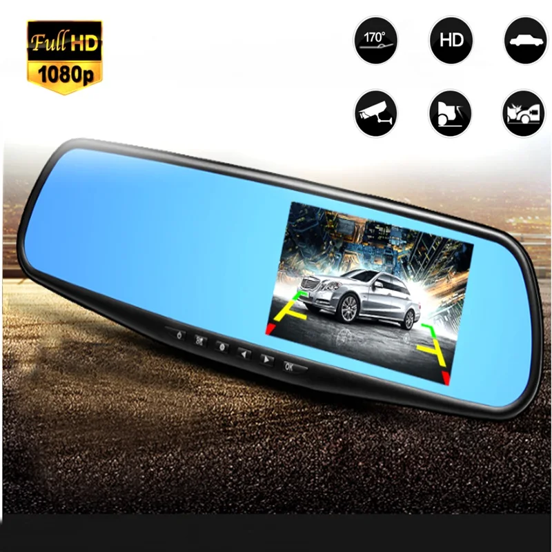2.8 Inch 1080P Car Parking Rearview Mirror Monitor Car DVR Dash Camera Video Recorder Night Vision 