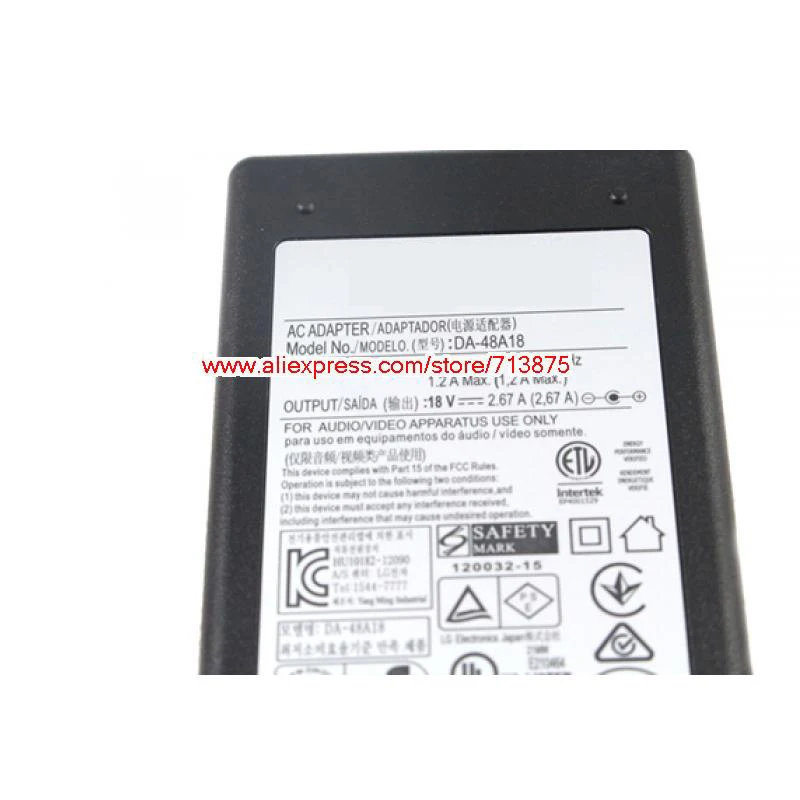 Натуральная DA-48A18 2.67A машинка для стрижки 48 Вт 18В адаптер переменного тока da_48a18 для LG ND5520 ND-5520 ND-8630 DA-48A18 NP854 H5 NP8540 динамик H7 CM3430W