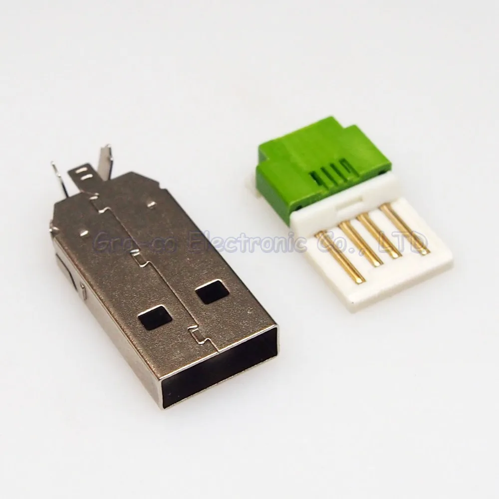 100 набор 2 в 1 USB A штекер с металлическим корпусом корпус 0 разъем перфорированный
