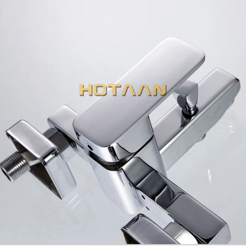 US $54.71 Free Shipping Polished Chrome Finish New Wall Mounted Waterfall Bathroom Bathtub Handheld Shower Tap Mixer Faucet YT5326
