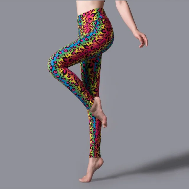 YSDNCHI New Stripe Leopard Print Leggings Women High Waist Legings Work Out Legging Sporting Push Up