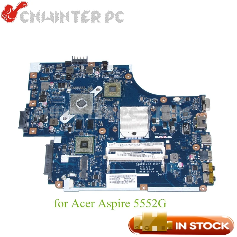 NOKOTION для acer aspire 5551G 5552 5552G материнская плата для ноутбука NEW75 LA-5911P MBWVE02001 MB. WVE02.001 DDR3 HD6470M Бесплатный процессор